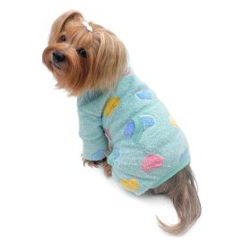 Ultra Plush Colorful Hearts Turtleneck Pajamas - Blue - XS