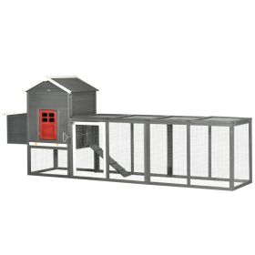 Extra Large Chicken Coop With Asphalt Roof, Wooden Hen Run With Slide-Out Tray And Nesting Box, Chicken Hutch For 3-6 Chickens, GrayMultiple Pack (Option: Storm Gray)